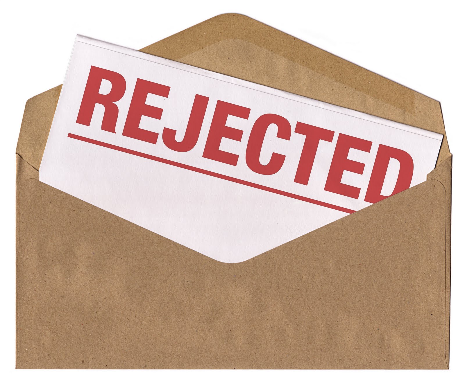 What's in the envelope? REJECTION! 